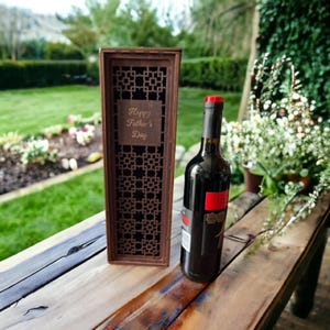 Engraved Wooden Wine Box