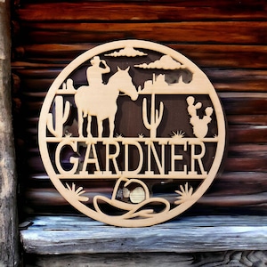 Personalized Western Wall Hanging Custom Name Sign Rustic Home Decor Cowboy Gift