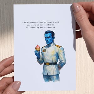 Digitale verjaardagskaart - Thrawn - Star Wars Card - Happy Birthday - verjaardag - Grand Admiral - direct downloaden