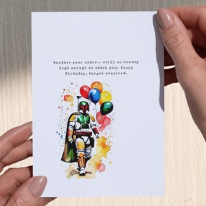 Digitale Geburtstagskarte - Boba Fett - Star Wars Karte - Happy Birthday - Geburtstag - Jango - Instant Download
