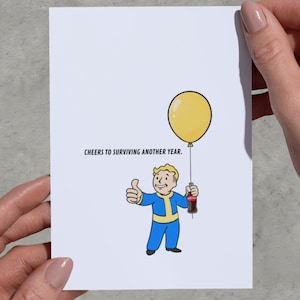 Fallout födelsedagskort - Vault Boy Pep Boy Design (Direkt nedladdning)