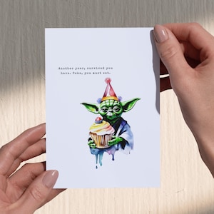 Digital Birthday Card - Yoda - Star Wars Card - Happy Birthday - Birthday - Jedi - Instant Download