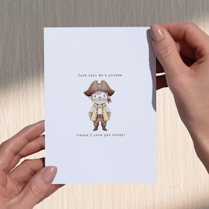 Digital Birthday Card - Pirate Birthday Card - Love Yer Booty - Funny Flirty Card - Nautical Pun Card - Printable - Instant Download
