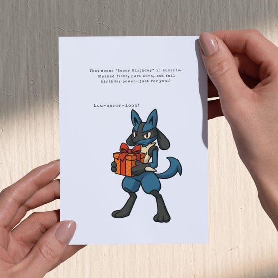 Digital Birthday Card - Lucario - Pokemon Card - Happy Birthday - Birthday  - Instant Download - Etsy Ireland