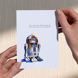 Digital Birthday Card - R2D2 - Star Wars Card - Happy Birthday - Birthday - Droids - Instant Download