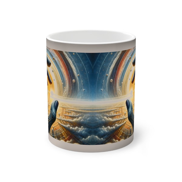 Tasse thermoréactive avec art