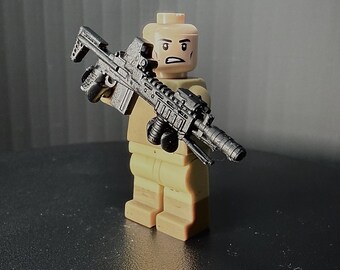 LayBrickDesign "MK14 EBR Rifle" for Minifigures – Modern Military Accessory | 3D Printed Resin Weapon Compatible with LEGO