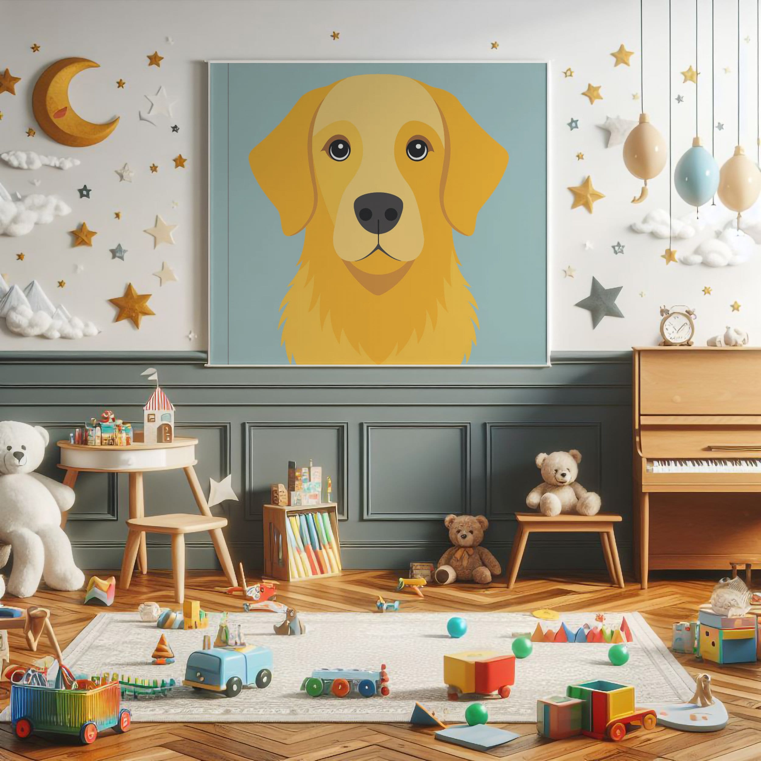 Golden Retriever Art Print Nursery Art Golden Retriever Print Dog Wall