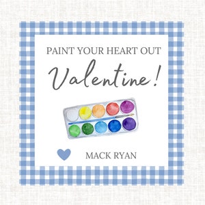 Etiqueta de San Valentín imprimible, etiqueta del día de San Valentín, tarjeta de San Valentín de pintura