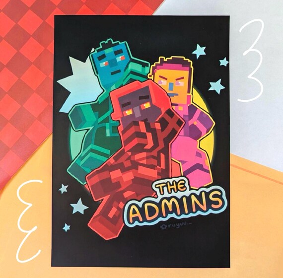 The Admins Minecraft Storymode A5 Print | Romeo, Xara, Fred