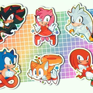 Sonic The Hedgehog Holographic Keychains | Video Game Characters Sonic, Shadow, Silver, Knuckles, Tails, Amy