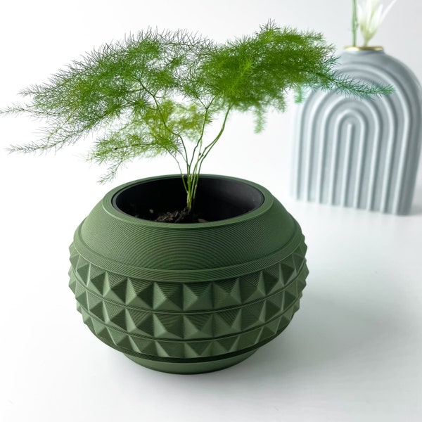 The Dorvin Planter Pot STL 3D Print File, Digital Download for 3D Printing, Home Decor Planter for Plants & Flowers