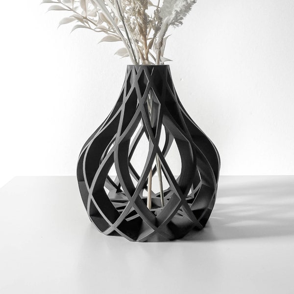 The Vukan Vase STL 3D Print File, Digital Download for 3D Printing, Home Decor Vase for Flowers and Plants