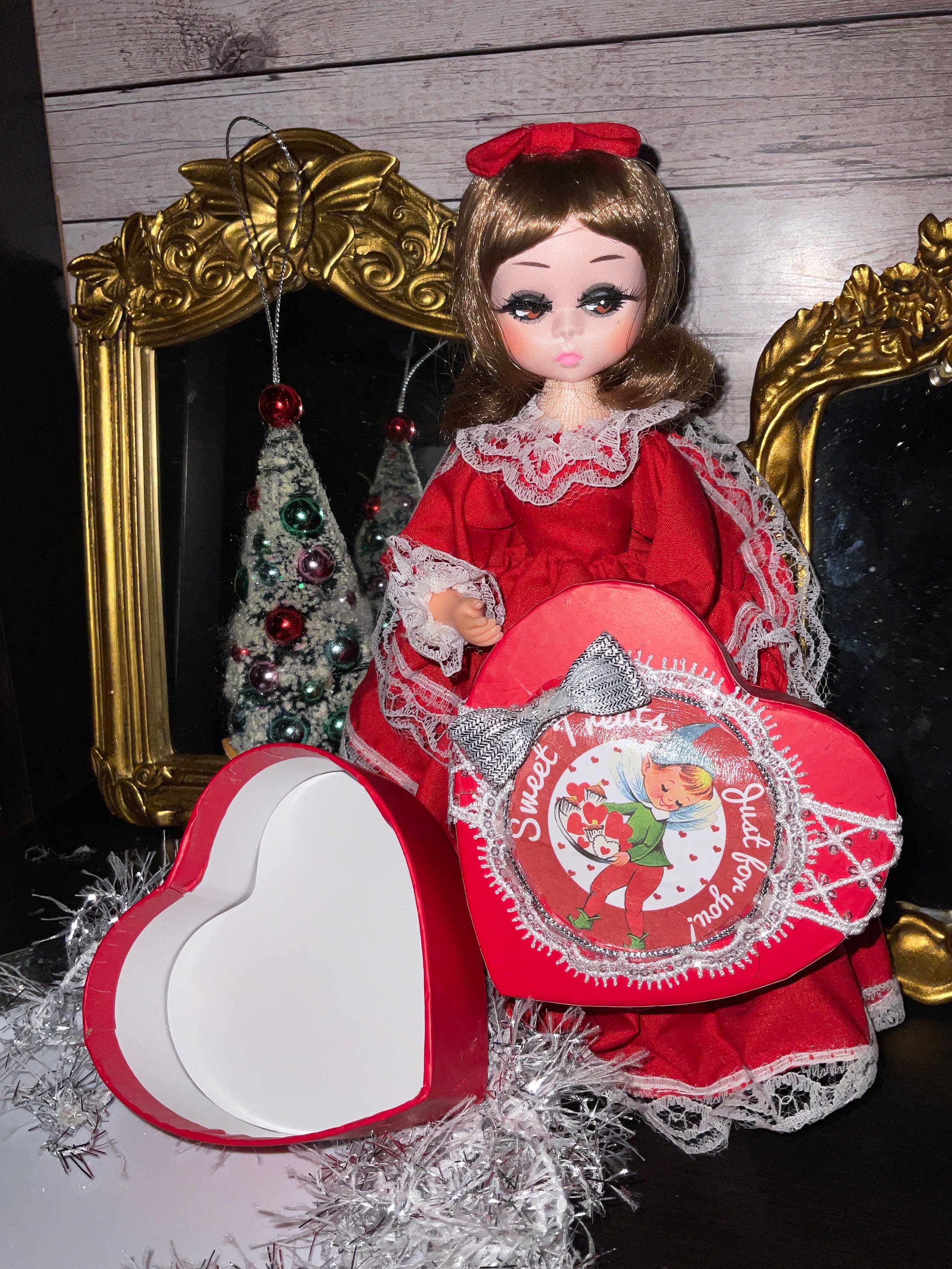 Vintage Pixie Elf Valentines Day Gift Box, Candy Box, Elf on the Shelf