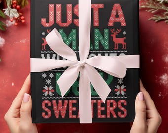 Ugly Sweater Christmas Wrapping Paper for Him