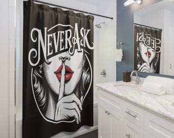 Rose Tattoo Print Shower Curtain | Vintage Traditional American