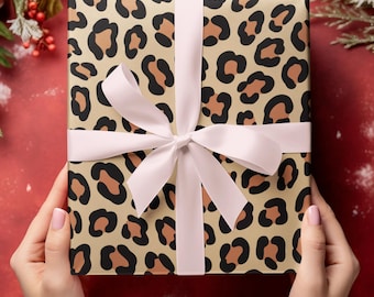 Leopard Print Gift Wrap, Stylish Packaging, 90 GSM Fine Art Paper