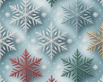 Elegante Schneeflocken Geschenkverpackung, festliches Fine Art Papier, 90gsm