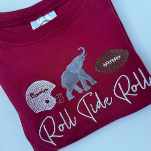 Kids Customizable Elephant Bama Football Embroidered Shirt