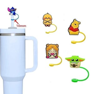 Stanley cup accessories cute silicone straw toppers gifts for her cartoon/anime 5 pack Stanley cup accessories for 40z&30oz tumblers