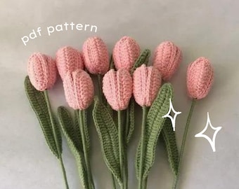 Tulip Crochet Pattern, Amigurumi Patterns, crochet pattern PDF, gift flower crochet, wedding flower, bouquet, crochet flower