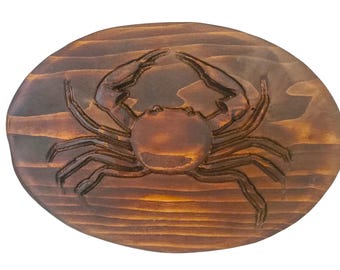 Wooden Crab Wall Art Plaque