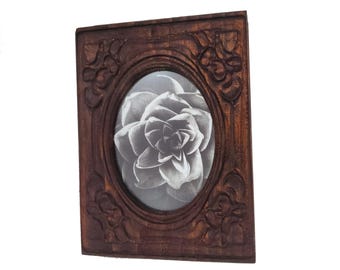 4x6 Carved Picture Frame Ornate Corners Oval