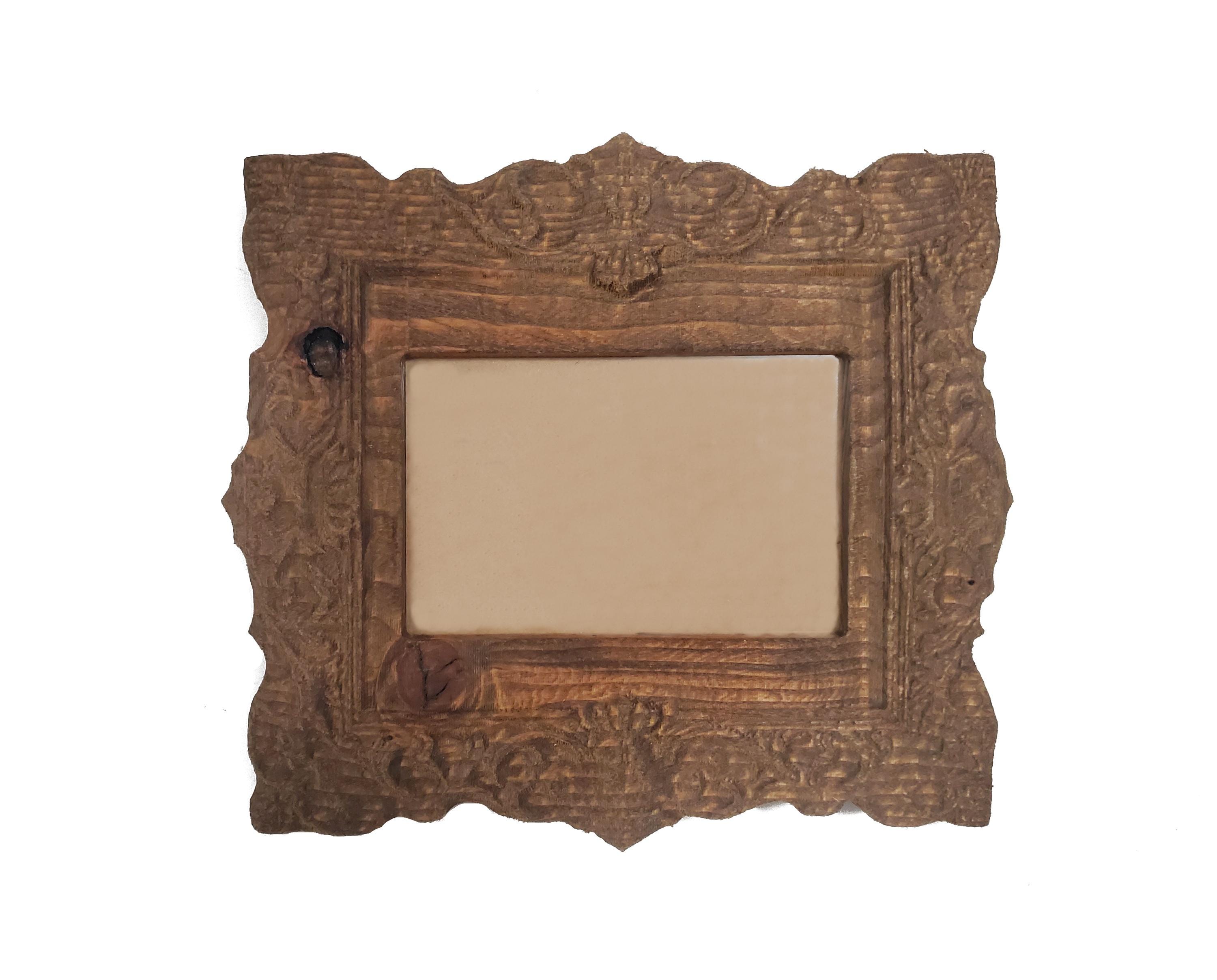 4x6 Ornate Wood Antique Style Picture Frame Unique Carved and Old Fashioned