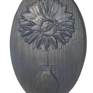 Handmade Carved Daisy Flower Wall Art Decor