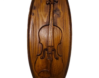 Carved Violin Wall Art Hanging Decor Musical