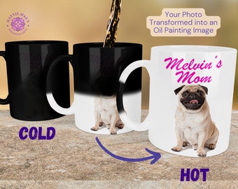 Custom Pet Photo Color Changing Mug, Color Morphing, Personalized Dog Cat Magic Coffee Cup, Unique Gift for Pet Lovers