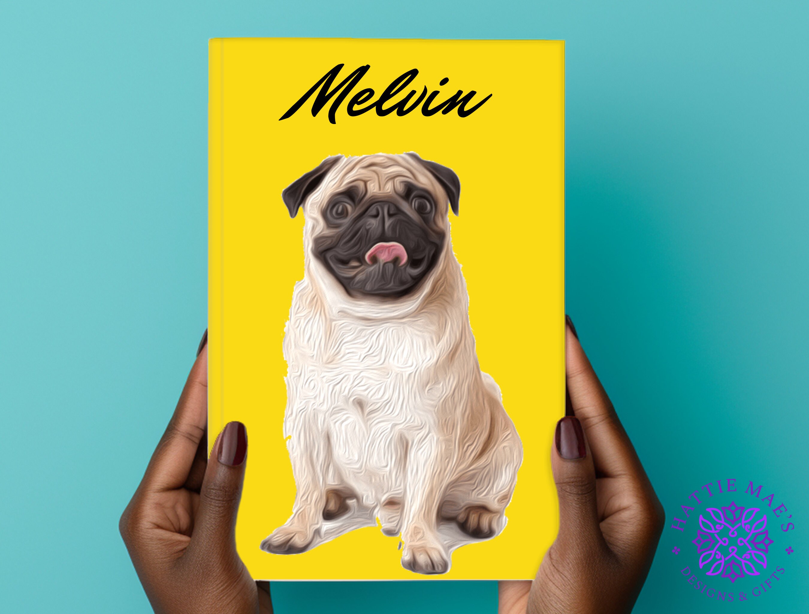 Custom Pet Portrait Hardcover Journal, Personalized Dog Cat Oil Painting Effect Diary, Unique Gift for Pet Lovers, Animal Notebook Keepsake