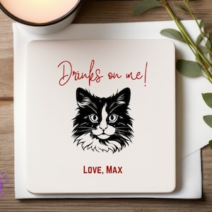 Custom Pet Coasters - Wedding, birthday party, shower decor, Perfect Gift for Pet Lovers, Personalized Dog and Cat Designs