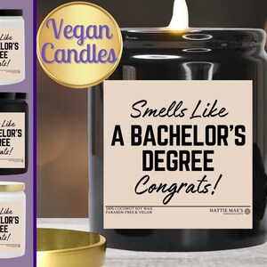 Riecht wie eine Bachelor-Abschluss-Vegan-Kerze, 8 Unzen duftende Sojakerze, Abschlussgeschenk