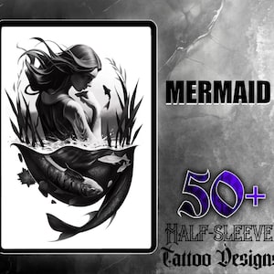 Mermaid Tattoo Set | 50 High-Quality Digital Images | Stunning Mermaid Designs | Digital Download