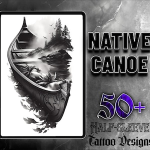 Native kano JPG-ontwerpset | 50 digitale afbeeldingen van hoge kwaliteit | Inheemse kanotattooontwerpen | Digitale download