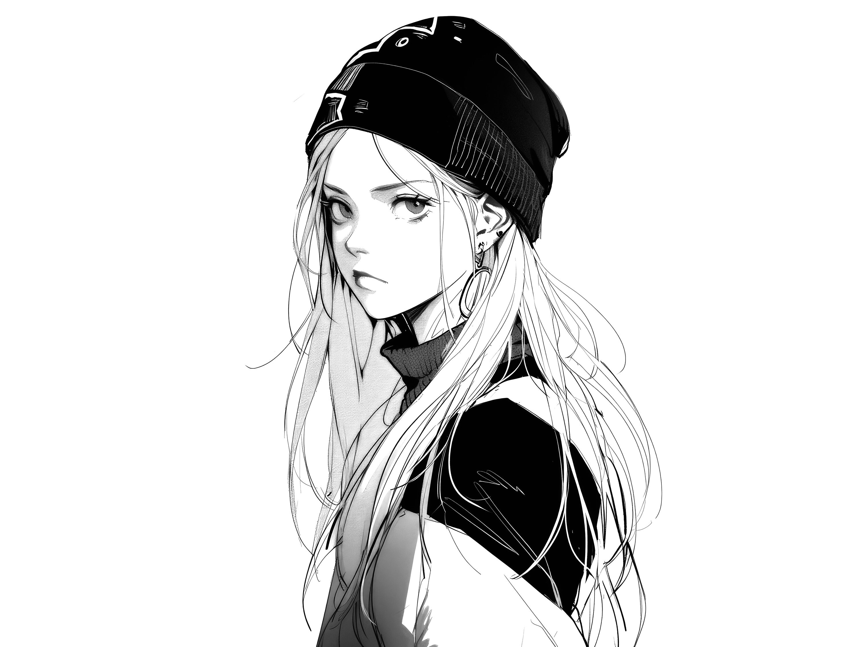 50 Higschool Girl Designs INSTANT DOWNLOAD Aesthetic Manga Stamps