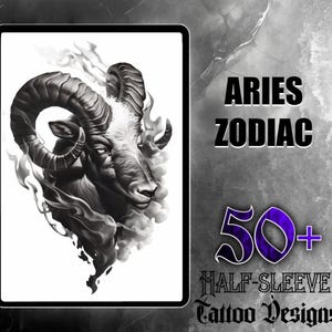 Aries Zodiac Tattoo Set | 50 High-Quality Digital Images | Unique Aries Designs | Digital Download