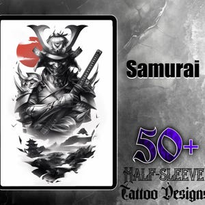 Samurai Art Set | 50 High-Quality JPG Images | Traditional Samurai Tattoo Designs | Digital Download