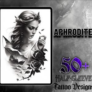 Aphrodite Tattoo Set | 50 High-Quality JPG Images | Goddess Tattoo Designs | Aphrodite Art | Reference | Drawing Template