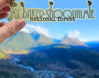 mount baker-snoqualmie national forest vinyl waterproof sticker