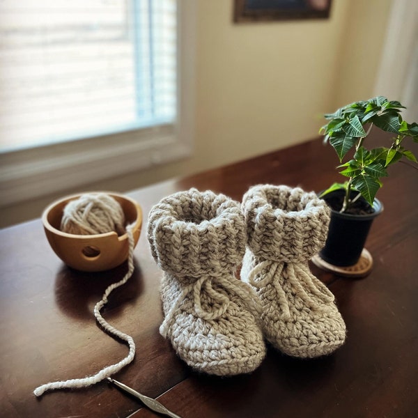 PDF Crochet Pattern Adult Size Chunky Crochet Boots