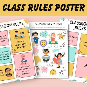 Classroom Rules Poster | Classroom Rules | Classroom Decor | Class Rules Sign | Preschool Decor | Classroom Poster | Class Organization