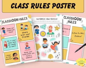 regras da sala de aula pôster | Regras da sala de aula | Decoração de sala de aula | Sinal de regras de aula | Decoração pré-escolar | sala de aula pôster | Organização de Classe