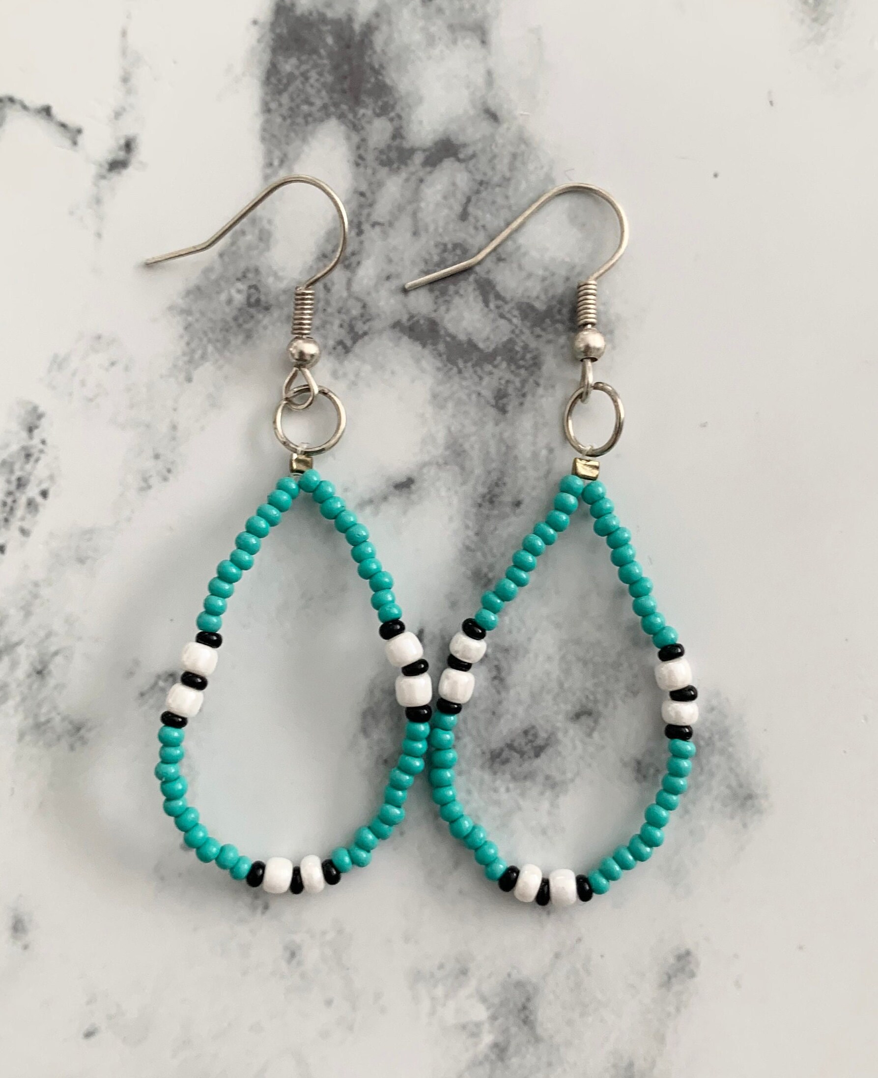 Boho Beaded Earrings, Statement Earrings, Native American Beaded