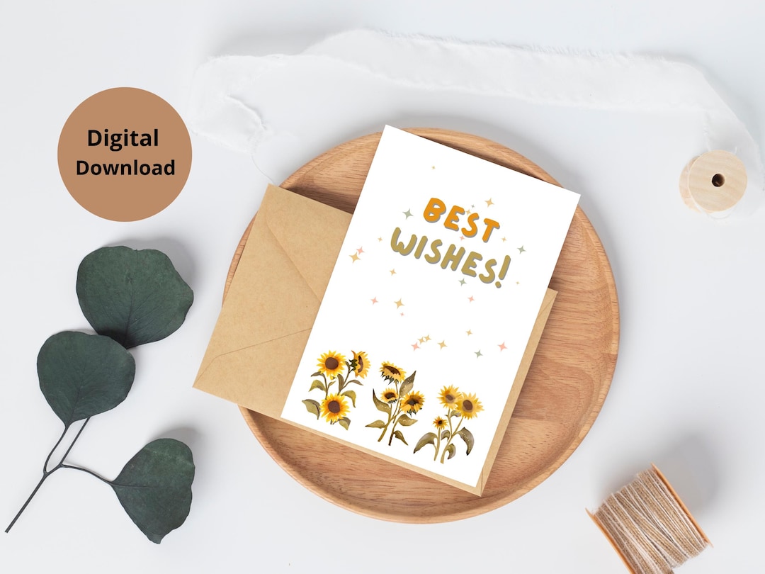 Printable Best Wishes Card, Congratulation Card, Instant Download PDF ...