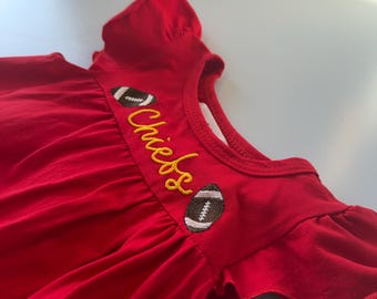 Custom Embroidered Flutter Sleeve Dress | Baby & Toddler Girl Dress | Handmade Kids Clothing | Personalized Name or Phrase