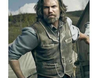 Hell on Wheels Cullen Bohannan Real Leather Vest - Men's Distressed Leather Vest