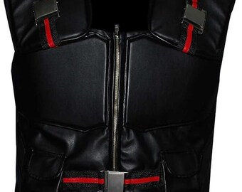 Blade Wesley Snipes Classic Military Cosplay Black Real Leather Tactical Vest