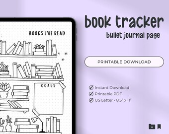 Bibliothèque imprimable / Livres que j’ai lus / Book Tracker / Reading Tracker / Bullet Journal Pages / Pages imprimables / Inserts planificateur / Lettre